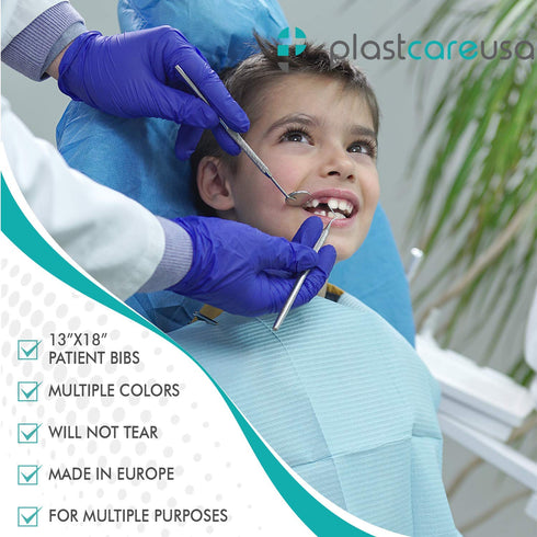 13"x18" 125 Count (Pack 1) 3 Disposable Dental Bibs of - Ply Waterproof Tattoo Bib Sheet for Patients - Dentist