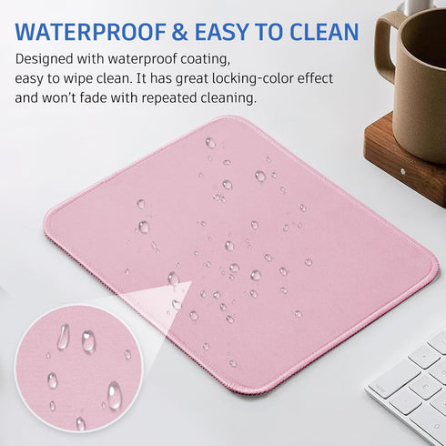 ZYAOTWQZ 10.2 8.2Inch, Pink Mouse Pad, Nice and Cute Mouse Pad, Splash-Proof Textured x Stitched Edge Non-Slip