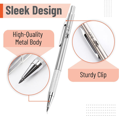 Mr. Pen 2mm Mechanical Pencil, Metal Drafting Pencil, Drawing Mechanical Pencils, Lead Holder