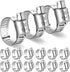 15PCS Hose Clamp Set - Stainless Steel Adjustable Clamps 1/2'' to 3/4'' (13-19mm) for Plumbing