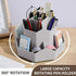 INSTOME Desktop Organizer with 360° Rotating Pen Holder, 9 Compartments, Makeup Brush Holders - Multifunctional Office