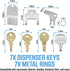 Set 7 1100, 2055, 74, 770301, E114 Universal Paper Towel Dispenser Key - Pcs Compatible with Tork SCA Bradley Janitor