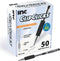 Inc. ClipClicks Retractable Ballpoint Pens, 50 Count, 1.0-mm Medium-Point Pen Set with Comfort Grip for School