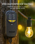 Dimmer 600W Dimmer IP65 Outdoor Plug for String Lights with Remote, Plug-in Switch Dusk-to-Dawn Sensor + Timer, Power