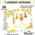 50 Pack Summer Whaline Little Honey Bee Baby Shower Thank You Cards Boxed Yellow Bear Greeting Cards with Envelopes