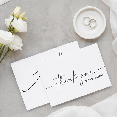 XXINMOH 100 PACK 4x6 Inch Thank You Cards Bulk with Kraft Envelopes and Matching Stickers, Blank Greeting Cards