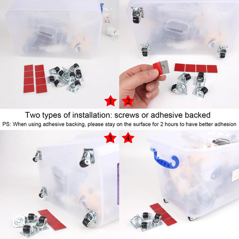 Mini Caster Wheels, 0.5 Inch Low Profile Nylon Tiny Swivel Casters, 8 Pack for Small Appliances