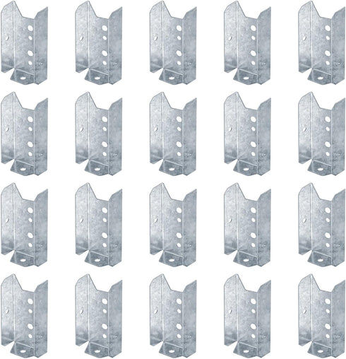 20 Pcs 2x4 Fence Bracket, 20 Gauge Hot Dip Galvanized Steel Deck Rail Bracket Connectors for Railing Wood Post