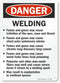 SmartSign "Danger - Welding Safety Instruction" Sign, 10" x 14" Plastic