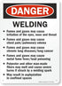 SmartSign "Danger - Welding Safety Instruction" Sign, 10" x 14" Plastic