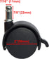 MySit 2" Replacement Office Chair or Stool Caster Wheels - with Brake (Set of 5)