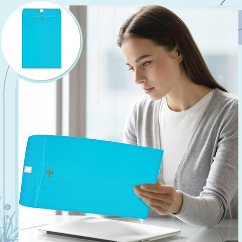Geyee 100 Pcs Clasp Envelopes, Manilla Gummed Mailing Envelopes for Home Office Business Supplies