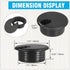 JTemgle 1-1/2" Grommet, 2 Black Desk Plastic Cable Hole Cover Computer Table Cord Wire Organizer Caps Desktop Cord