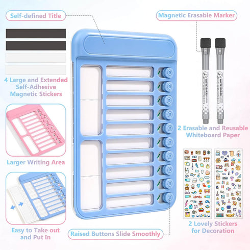 Audab 2Pcs Dry Erase Chore Chart for Kids, Magnetic Checklist Board for Home Refrigerator & Wall Use