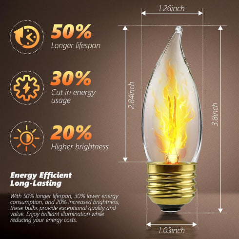 HASMX 3 120 Bulbs, Bulbs, Bulbs E26 (5-Pack) Watt Volt Incandescent Chandelier Shaped Flame Shaped Light