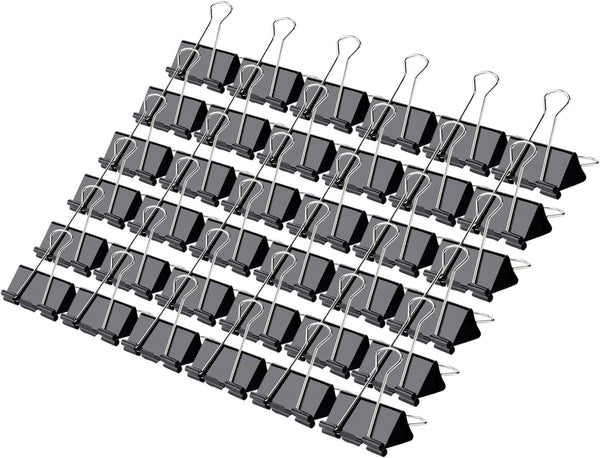 Medium Binder Clips and Paper Clips, 36 Pcs, 1.25 Inch Black Metal for Office, Home, School