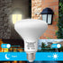 LUXON 9W BR30 Radar Motion Sensor Light Bulbs, Dusk to Dawn 90W Equivalent, Indoor Outdoor Auto On/Off E26 Base