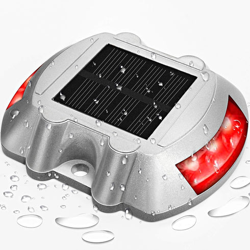 JIGUOOR Solar Deck Lights, LED Driveway Lights, Solar Powered Dock Light, Outdoor IP68 Waterproof