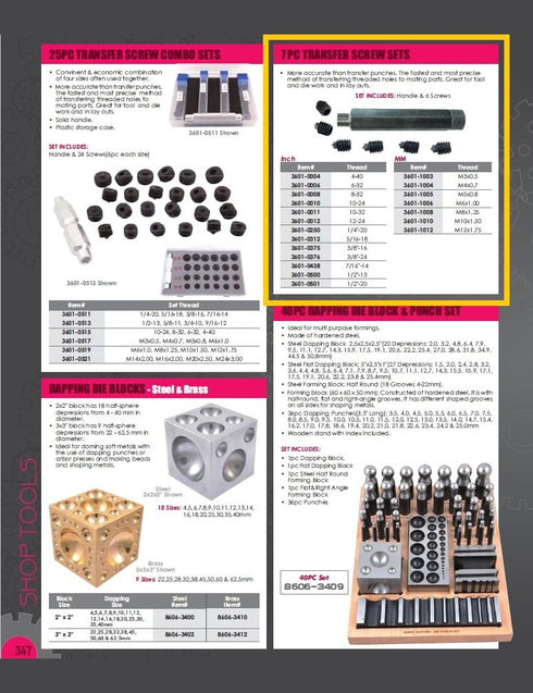 HHIP 3601-0010 7 Piece Transfer Screw Set, 10-24 (1 Pack)