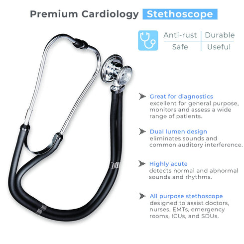 NOVAMEDIC NM-9170-BK Set, Professional Aneroid Sphygmomanometer Blood Pressure Machine and Stethoscope Universal Adult