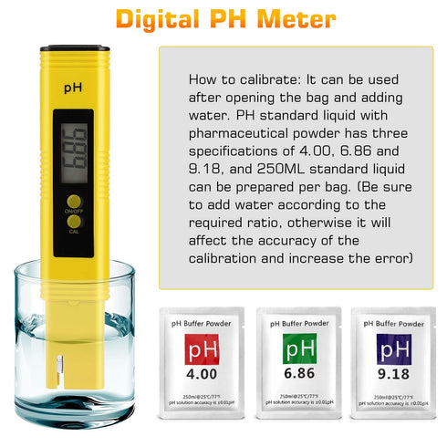 0.01 0-14 (2, PH Meter for Water Hydroponics Digital PH Tester Pen High Accuracy Pocket Size with PH Measurement Range