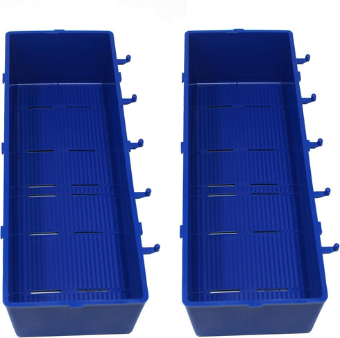 JSP Manufacturing Heavy Duty Blue Peg Board Storage Bin - Parts Storage Bins for Tools, Crafts (2 Pack)