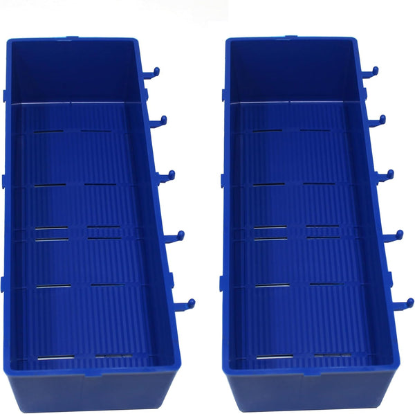 JSP Manufacturing Heavy Duty Blue Peg Board Storage Bin - Parts Storage Bins for Tools, Crafts (2 Pack)