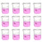Heavy Duty Glass Beakers Set, 12 pcs of 250ml Thick-Walled, 3.3 Boro Griffin Low Form with Graduation