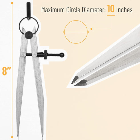 Mr. Pen Adjustable Divider Leather Compass - 8 Inch Lockable Metal Compass for Leather and Woodworking