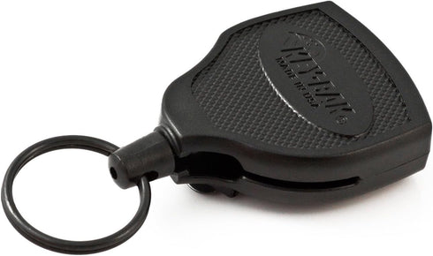 Key-Bak Super 48 Locking Professional Heavy Duty Self Retracting Key Reel with Retractable Kevlar Cord, 48" Black (2 Pack) by KEY-BAK