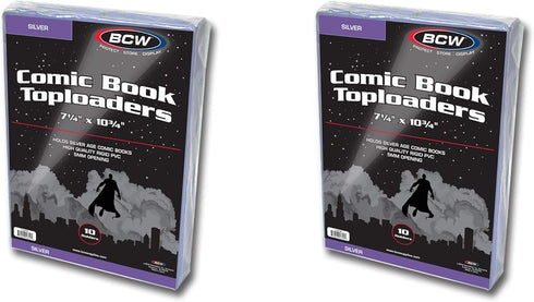 BCW Silver Age Comic Book Top Loaders 20 ct - Crystal Clear PVC, Protects Comics, Rigid Design, Double Pack