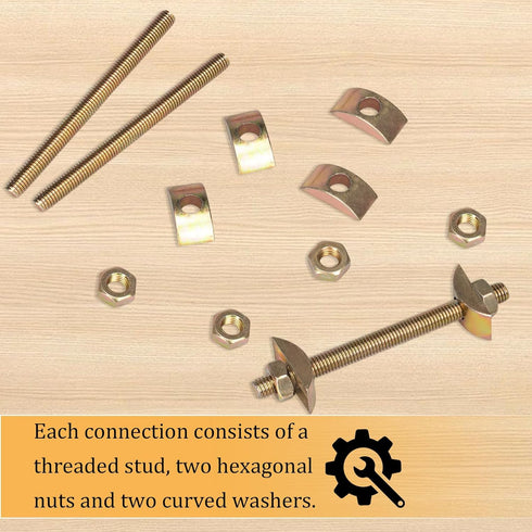 13 Pcs Furniture Fastening Connectors with Wrench, Table Top Fasteners for Butcher Blocks, Tables, and Bed Frames