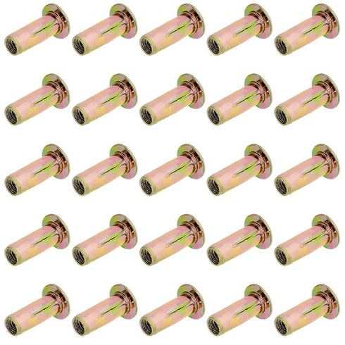 Moicstiy 25Pcs M8 Bulbed Steel Multi Grip Rivet Nuts Pre Shank Zinc-Plated Flat Head Threaded Insert Nut Construction