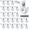 24 Pack White Down Wall Clip Closet Shelves Clips, Heavy Duty Wire Shelf Brackets with Screws