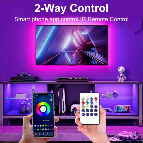 16.4FT 45-85 inch VOLIVO LED Lights for TV, Led Backlight for TVs, Bluetooth RGB LED Lights Behind Television
