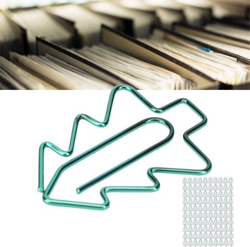 Tree Shaped Paper Clips, 100Pcs Mini Cute Hollow Electroplated Metal Clips for Document Sorting
