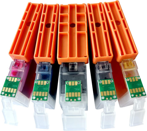 PGI-250XL CLI-251XL Full Refillable Ink Cartridge for Pixma Printers, 5PK for MG5420 IP7220 MX722 MX922 MG5520