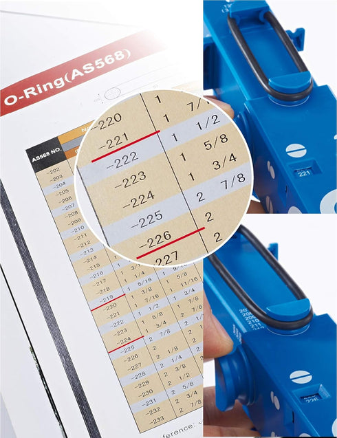 O-Ring Gauge, Telescoping Plastic Gauge for Measuring O Rings Inner Diameter, OD, Thickness, Blue