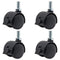 4 PCS 1 Inch Threaded Stem Caster Wheels, Nylon Locking Swivel Casters with Brake for Furniture
