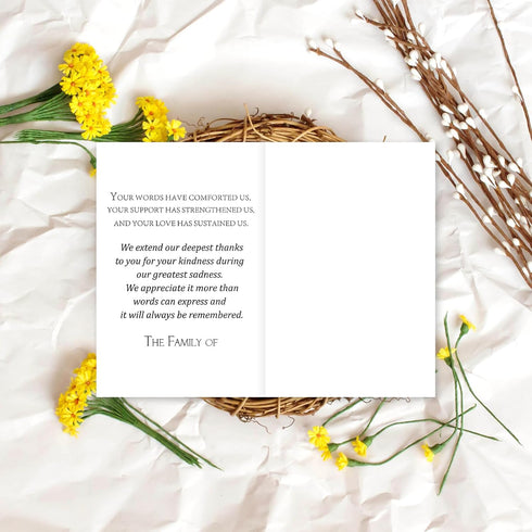 50Pcs FYSUIMU Funeral Thank You Cards Watercolor Mountain Sympathy Cards with Message Bereavement and Envelopes