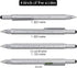 HeTaoCat Gifts Multi Tech Tool Pen 6 in 1 Stylus Pen - Screwdriver Pen with Ruler, Levelgauge, Ballpoint Pen (Silver)