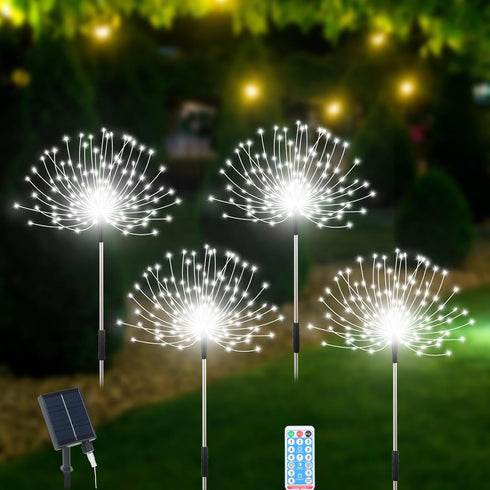 Slyuexu Solar Garden Lights Outdoor Waterproof, 4 Pack Total 480 LED Solar