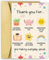 OJsensai Cute Teacher Thank You Card, Best Appreciation Gifts for Daycare Preschool