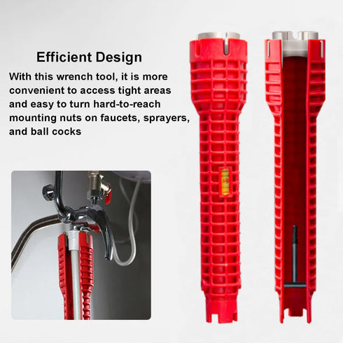 8 in 1 Multifunctional Sink Bathroom Wrench, Plumber Sink Wrench Installation Tool for Pipe Extractor