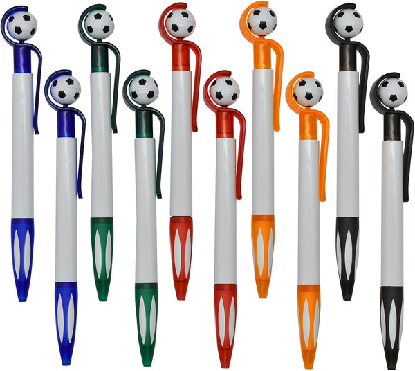 Maydahui 10PCS Soccer Shape BallPoint Pen, Fun Football Pens, Retractable Manual Sport Pen