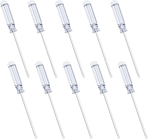 10PCS Mini Slotted Screwdriver Set, 3mm Flat Head for Watch, Eyeglasses, Electronics Repair, 4.72" Length