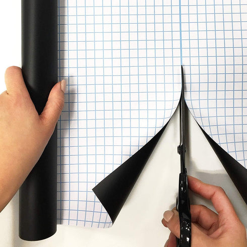 Extra Large Chalkboard Peel and Stick Paper - 9 Feet Roll (108 inches) + 5 Color Chalk Included by Simple Shapes