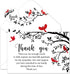 FYSUIMU 50Pcs Funeral Thank You Card Cardinal Bird Branch Sympathy Boxed Thank