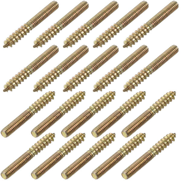 uxcell M4 Double Headed Hanger Bolts, 1-1/8" (30mm) Self-Tapping Screws for 4mm Wood Joint Furniture Legs, 20pcs