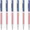 Unibene Slim Metal Retractable Ballpoint Pens, Bulk of 6 Count, Patriotic American Flag, Medium Point (1 mm Black Ink)